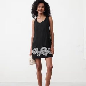 Banana Republic Factory LINEN-BLEND EMBROIDERED MINI DRESS